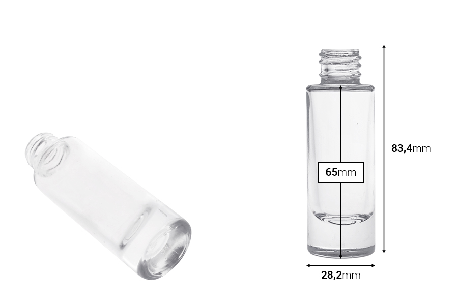 Γυάλινο διάφανο μπουκαλάκι 15 ml κυλινδρικό-εικόνα_διαστάσεις
