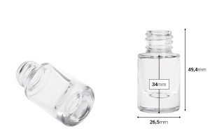 Flacone cilindrico in vetro trasparente da 5 ml-εικόνα_διαστάσεις