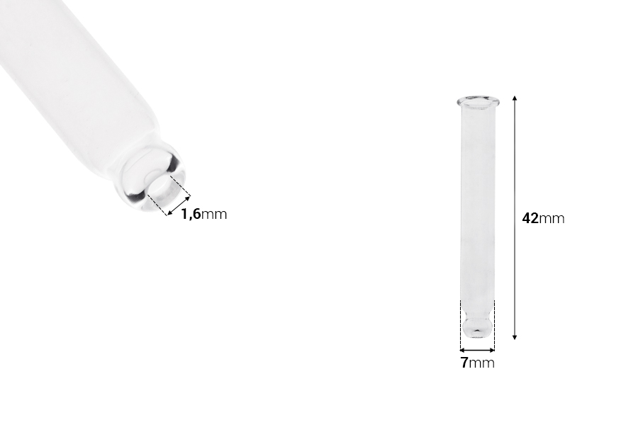 Glasrohr mit Kugel ohne Graduierung für Flasche 1020-88-5-bildabmessungen