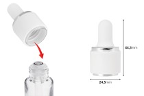 Ensemble de bagues en plastique pour compte-gouttes, couleur argent ou or, avec tétine pour biberons 1020-88--photo_dimensions