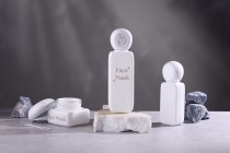 Bocal en verre blanc de 50 ml avec couvercle (avec joint intérieur) et joint en plastique-photo_groupe