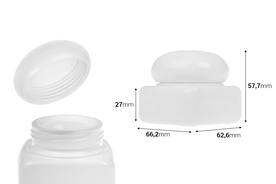 Bocal en verre blanc de 50 ml avec couvercle (avec joint intérieur) et joint en plastique-photo_dimensions