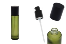 Flacone in vetro opaco verde da 100 ml con pompa per crema e tappo nero opaco Flacone in vetro opaco verde da 100 ml con pompa per crema e tappo nero opaco-immagine_prodotto