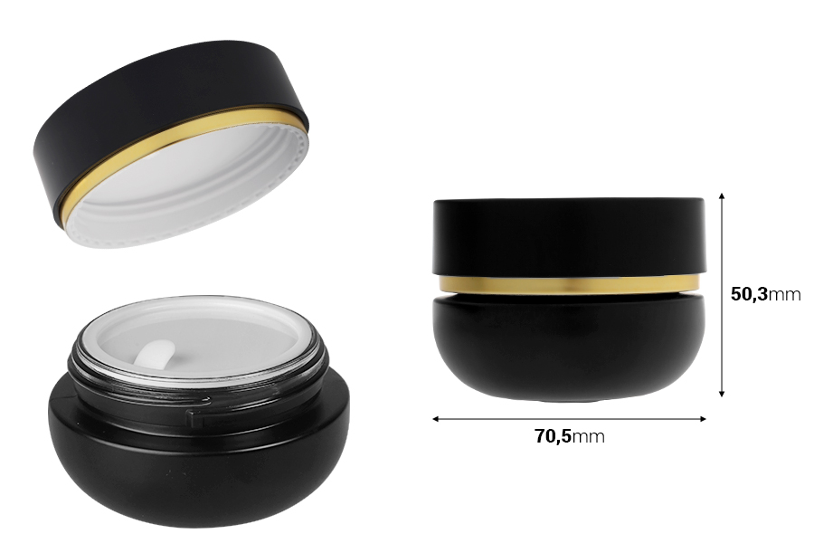 Pot en verre de 30 ml avec couvercle (avec joint intérieur) et joint en plastique-photo_dimensions