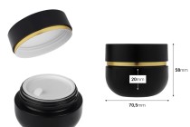 Bocal en verre de 50 ml avec couvercle (avec joint intérieur) et joint en plastique Bocal en verre de 50 ml avec couvercle (avec joint intérieur) et joint en plastique-photo_dimensions