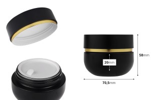 50-ml-Glasgefäß mit Deckel (mit Innendichtung) und Kunststoffdichtung-bildabmessungen