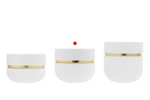 Bocal en verre de 50 ml avec couvercle (avec joint intérieur) et joint en plastique Bocal en verre de 50 ml avec couvercle (avec joint intérieur) et joint en plastique-photo_groupe