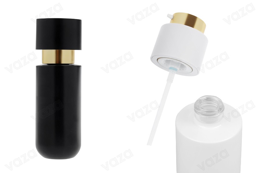 Μπουκαλάκι 100 ml με χρυσή αντλία για κρέμα και καπάκι-εικόνα_προϊοντική