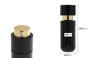 Flacon de 100 ml avec pompe à crème et bouchon dorés-εικόνα_διαστάσεις