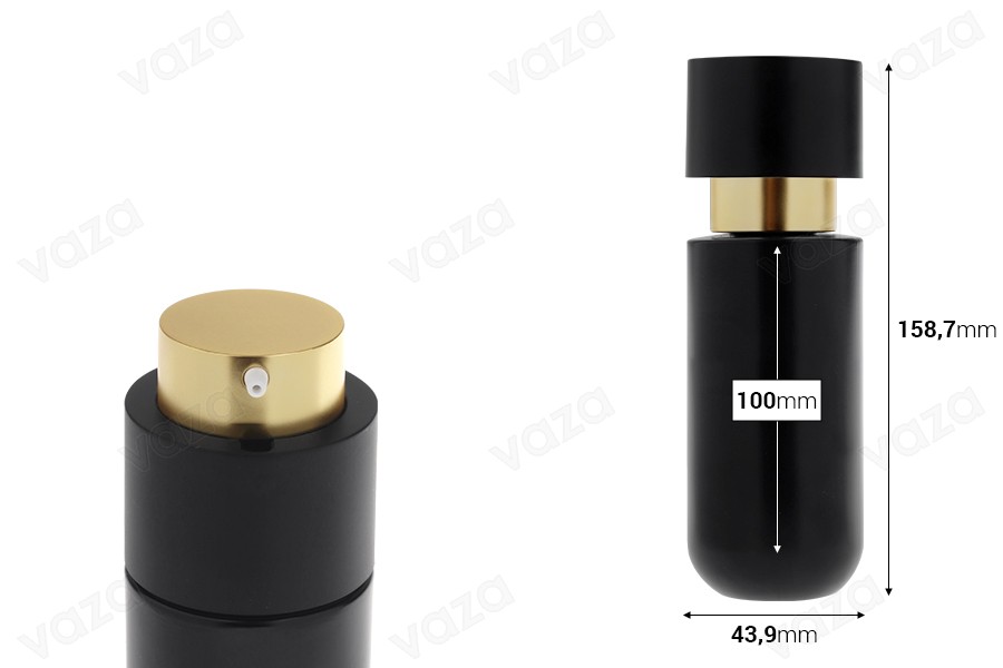 Μπουκαλάκι 100 ml με χρυσή αντλία για κρέμα και καπάκι-εικόνα_διαστάσεις