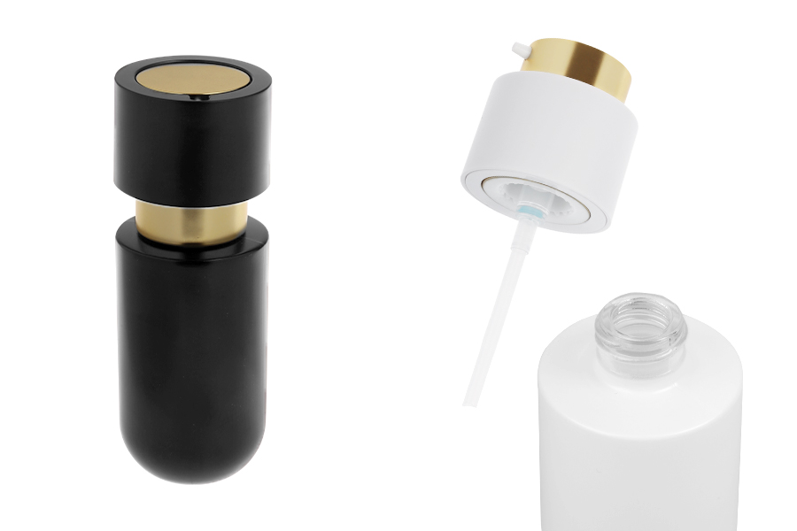 50-ml-Glasflasche mit goldener Pumpe für Creme 50-ml-Glasflasche mit goldener Pumpe für Creme-produktbild