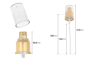 Spray plastique 24/410 avec revêtement en aluminium et bouchon transparent-εικόνα_διαστάσεις
