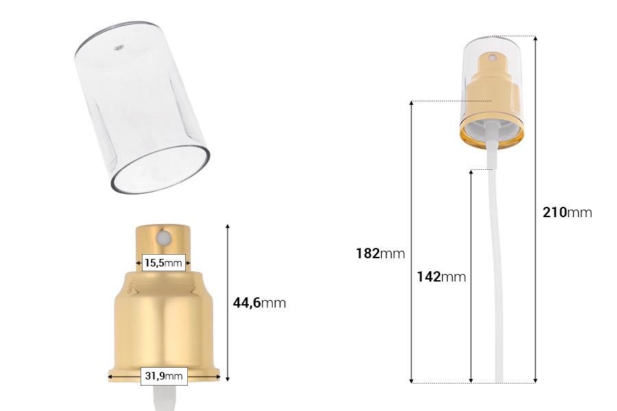 Σπρέι 24/410 πλαστικό με επικάλυψη αλουμινίου και διάφανο καπάκι-εικόνα_διαστάσεις