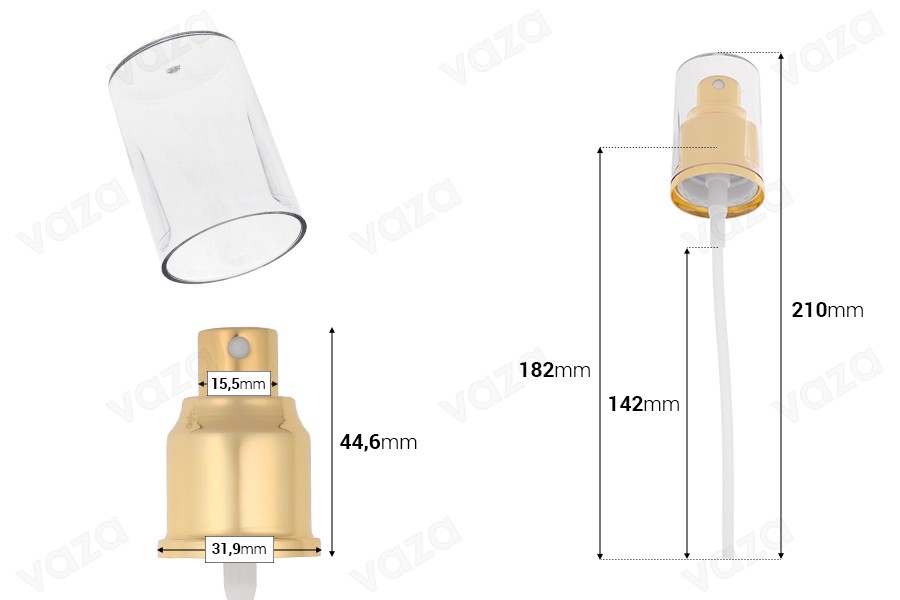Sprej plastik 24/410 me shtresë alumini dhe kapak transparent-imazh_dimensione