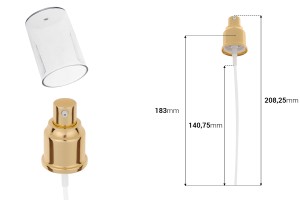 Pompa per crema in plastica 24/410 con rivestimento in alluminio e tappo trasparente-εικόνα_διαστάσεις