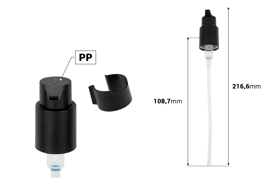 Pompa in plastica PP24/410 con sicurezza per crema Pompa in plastica PP24/410 con sicurezza per crema-dimensioni_immagine