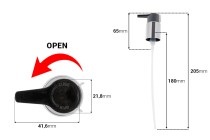 Pompë kremi e bardhë plastike PP24/410 me sustë të jashtme dhe sistem open-close Pompë kremi e bardhë plastike PP24/410 me sustë të jashtme dhe sistem open-close -imazh_dimensione