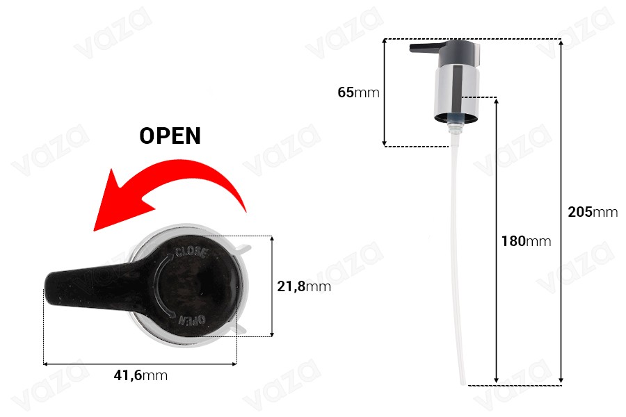Pompë kremi e bardhë plastike PP24/410 me sustë të jashtme dhe sistem open-close Pompë kremi e bardhë plastike PP24/410 me sustë të jashtme dhe sistem open-close -imazh_dimensione