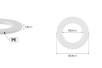 Mbulesë për pompa PP24 me trashësi 1.5 mm - e përshtatshme për pompat me kodin 1023-110-0        -imazh_dimensione