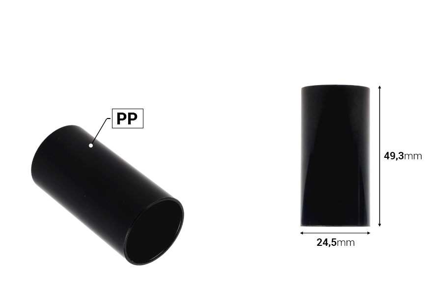 Kapak plastik (PP) me ngjyrë të bardhë ose të zezë-imazh_dimensione