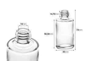 Glasflasche für Parfüme 30 ml rund (18/415)-bildabmessungen
