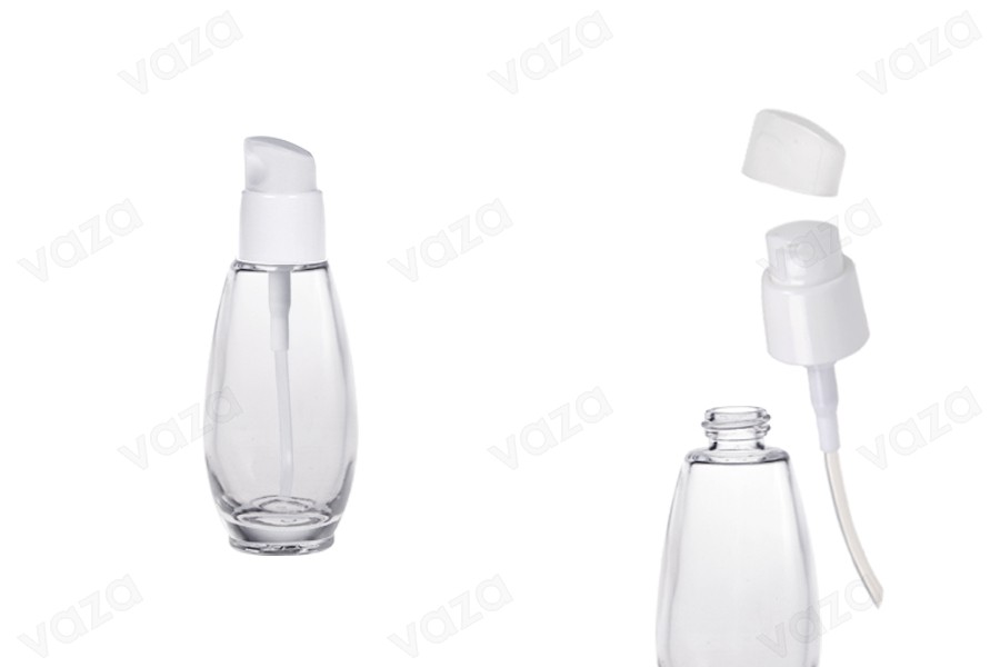 Μπουκάλι 50 ml γυάλινο με πλαστική αντλία (PP18) Μπουκάλι 50 ml γυάλινο με πλαστική αντλία (PP18)-εικόνα_προϊοντική