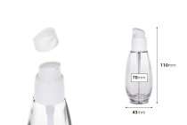 50ml glass cream bottle with plastic dispenser pump with PP18 finish