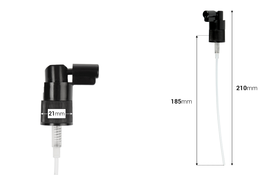 Spruzzatore di plastica per spruzzatura locale 18/410, colore nero.-εικόνα_διαστάσεις