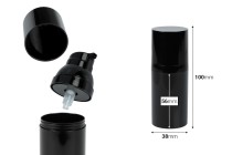 30 ml airless bottle (PET) with cream pump in black color - 12 pcs-image_dimensions