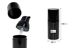 30ml Airless-Flasche (PET) mit Cremepumpe in schwarzer Farbe - 12 Stk-εικόνα_διαστάσεις