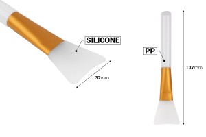 Silikonspatel - Pinsel 137 mm mit Kunststoffgriff für Creme mit Gold- oder Silberdetail - 50 Stück-εικόνα_διαστάσεις