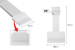 Πλαστική λευκή σπάτουλα για κρέμα 71 mm - 24 τεμάχια-εικόνα_διαστάσεις
