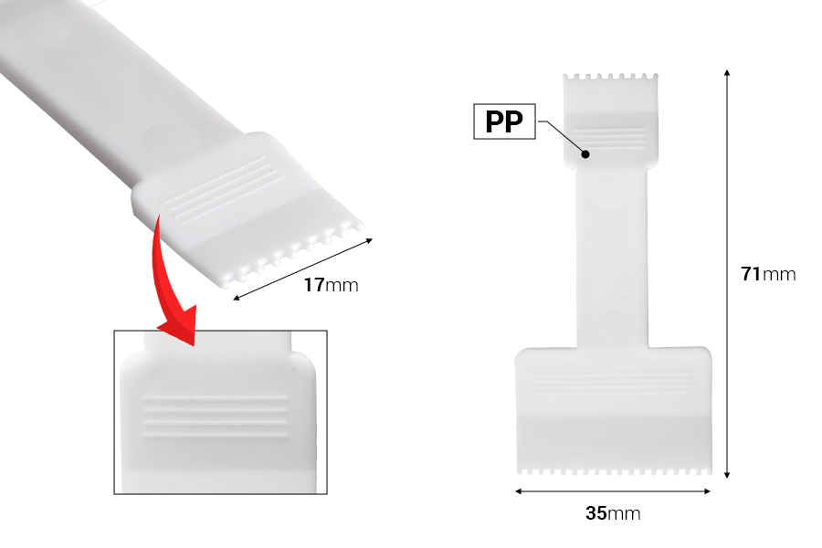 Plastic white spatula for cream 71 mm - 24 pieces Plastic white spatula for cream 71 mm - 24 pieces