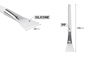 Spatule-pinceau en silicone 159 mm avec manche en plastique pour crème avec détail argenté-εικόνα_διαστάσεις