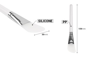 Silikonspatel - Pinsel 159 mm mit Kunststoffgriff mit silbernem Detail für Creme-εικόνα_διαστάσεις