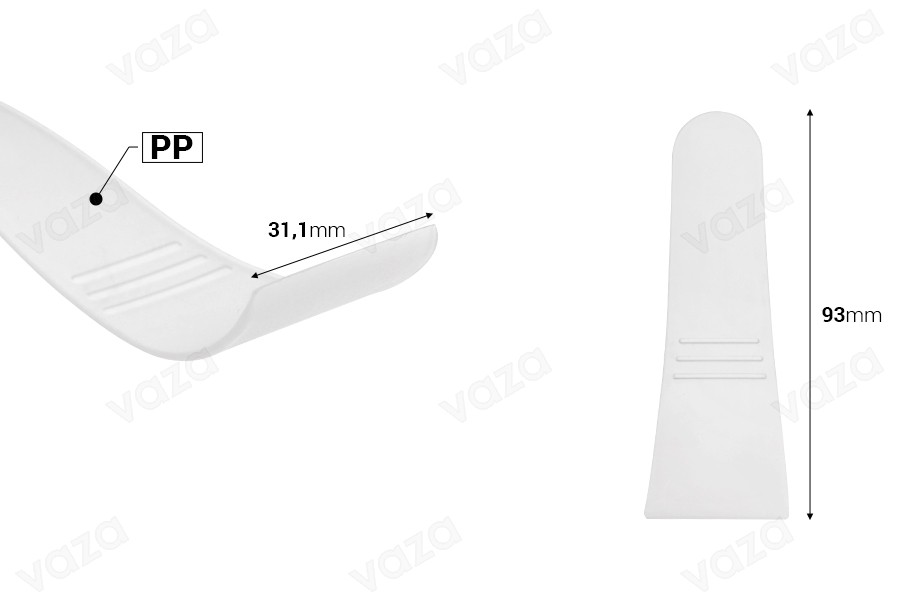 Spatul plastike 93 mm në ngjyrë transparente ose rozë - 12 copë-imazh_dimensione