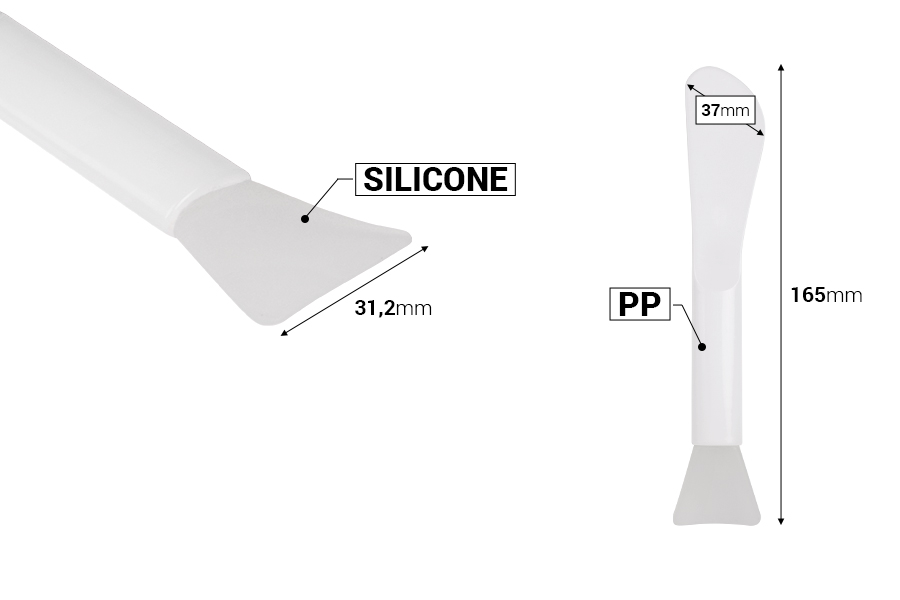 Spatule-pinceau en silicone 165 mm avec manche en plastique pour crème Spatule-pinceau en silicone 165 mm avec manche en plastique pour crème-photo_dimensions
