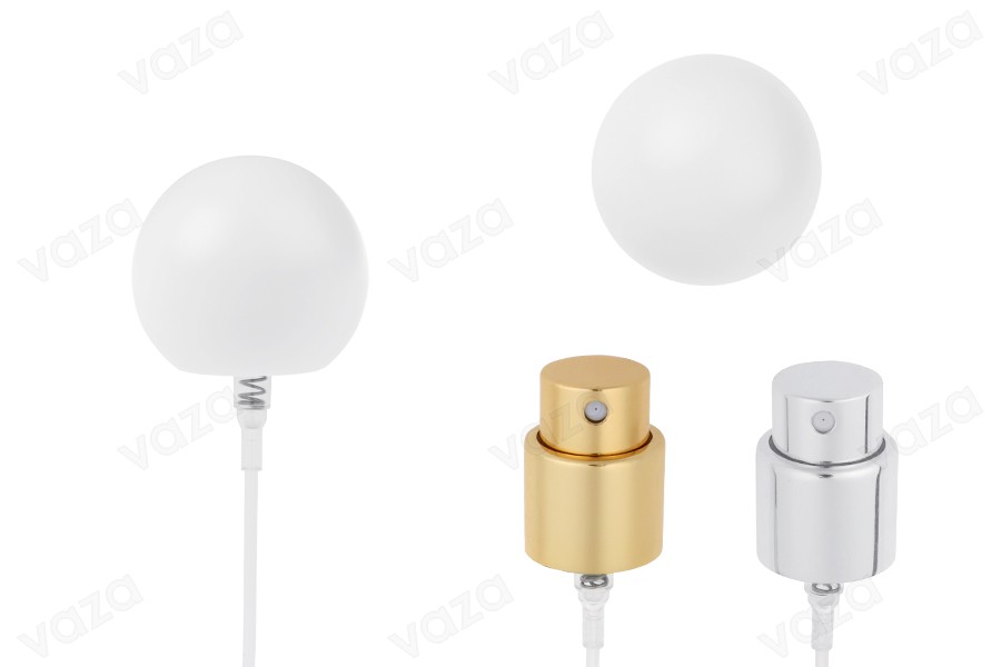 Set - aluminum spray and white spherical cap (large) for bottles with 15/400 spout-image_product