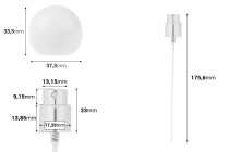 Set – Aluminium-Sprühflasche und weiße Kugelkappe (groß) für Flaschen mit 15/400-Auslauf Set – Aluminium-Sprühflasche und weiße Kugelkappe (groß) für Flaschen mit 15/400-Auslauf-bildabmessungen