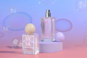 Sprühflasche mit lila mattem, kugelförmigem (kleinem) Verschluss für Parfümflaschen mit 15-mm-Sicherheitsverschluss-εικόνα_σύνθεση