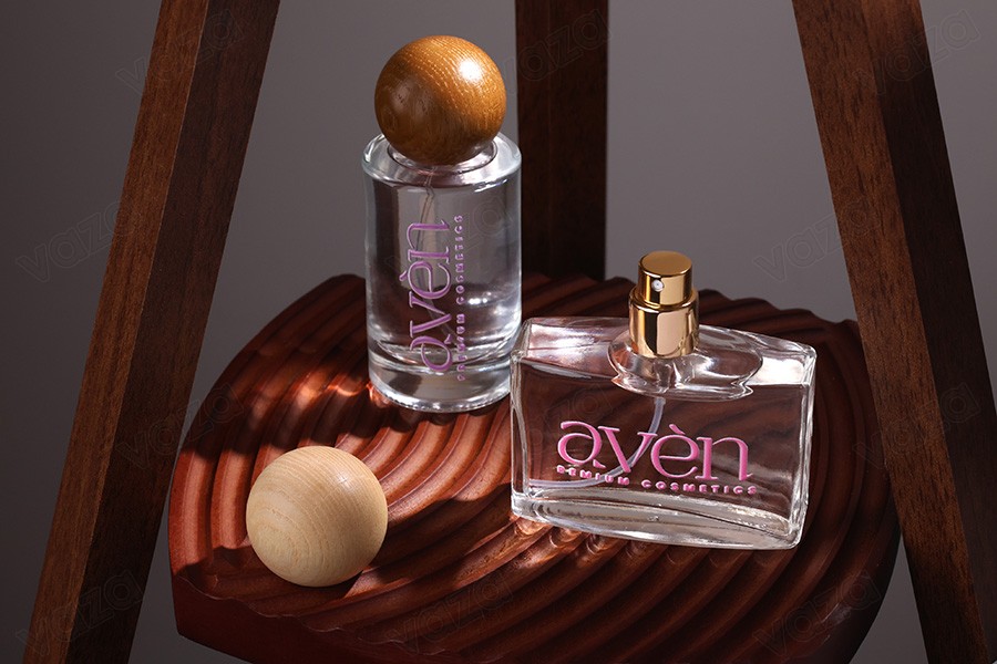 Spray with wooden (dark) spherical cap for perfume bottles with 15 mm crimp safety closure-image_group