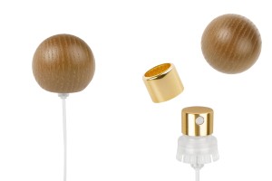Vaporisateur avec bouchon sphérique en bois foncé pour flacons de parfum à sertir de sécurité de 15 mm-εικόνα_προϊοντική