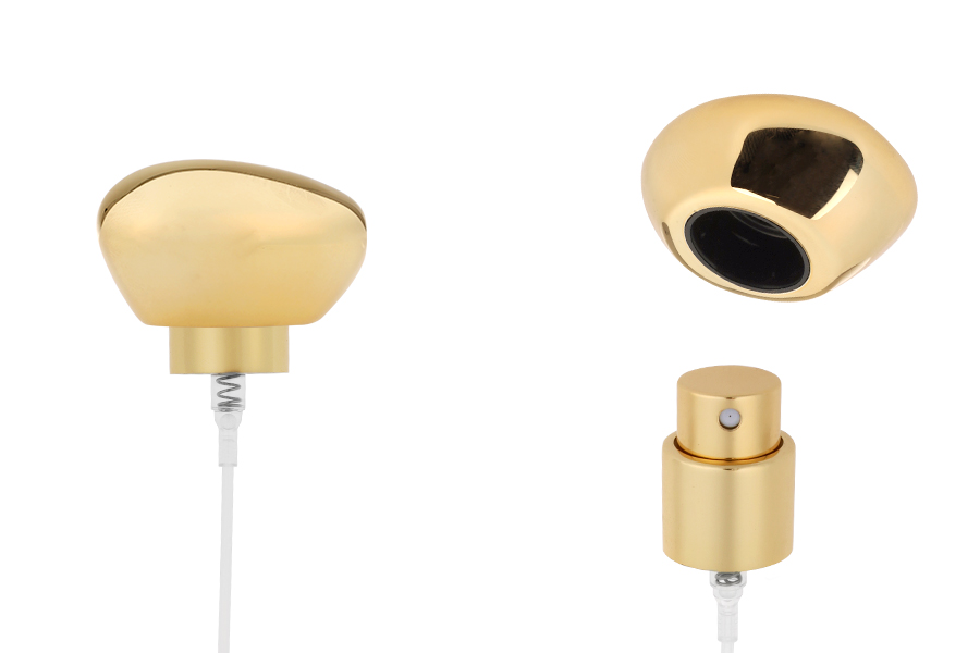 Set composto da vaporizzatore in alluminio e tappo dorato di lusso per flaconi con beccuccio 15/400.-immagine_prodotto