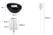 Σετ - σπρέι αλουμινίου και μαύρο καπάκι πολυτελείας για μπουκάλια με στόμιο 15/400-εικόνα_διαστάσεις