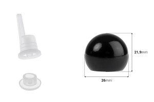 Tappo in plastica con tappo e regolatore di flusso per flaconi di oli essenziali PP18 - 50 pezzi-εικόνα_διαστάσεις