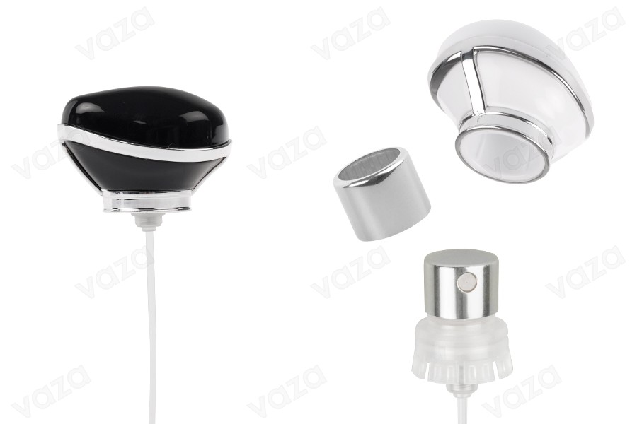 Silver spray with luxury cap for perfume bottles with 15 mm crimp safety closure-image_product