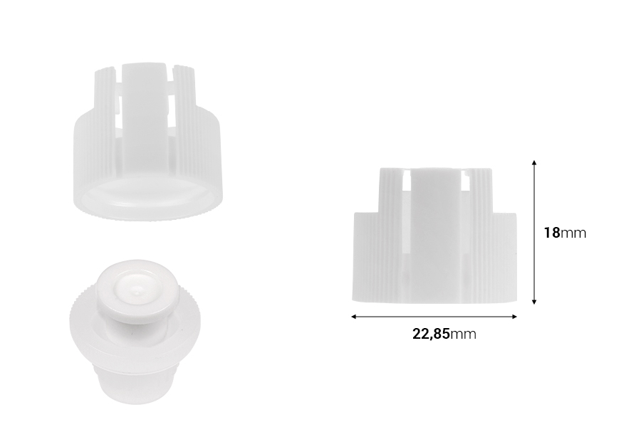Sicherheitsverschluss aus Kunststoff für Flaschen mit 20-mm-Hals – 50 Stück-bildabmessungen