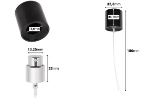 Set - vaporisateur et bouchon en plastique pour flacons de parfum 15/400 - 6 pcs-εικόνα_διαστάσεις