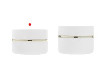 Kavanoz plastik (PP) 30 ml për krem në ngjyrë të bardhë MAT me kapak të bardhë MAT, lugë dhe guarnicion plastik-imazh_grup