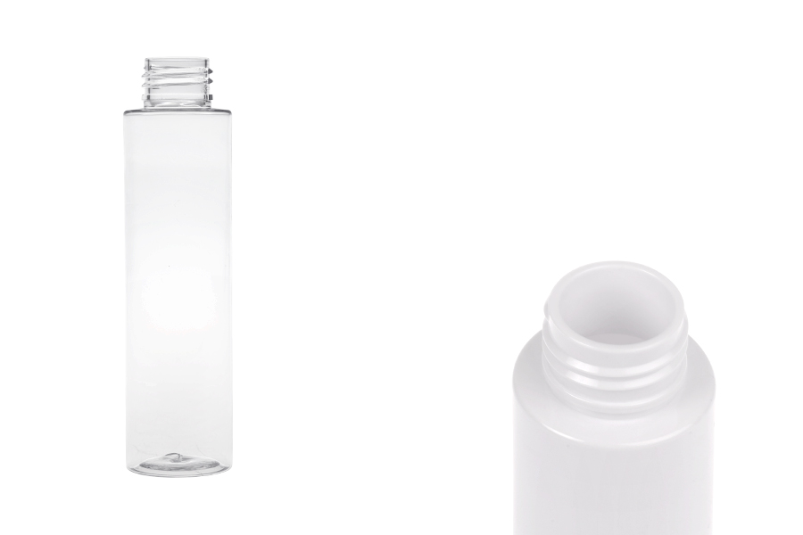 Shishe 100 ml PET në ngjyrë të bardhë ose transparent (PP24) Shishe 100 ml PET në ngjyrë të bardhë ose transparent (PP24) -imazh_produkt